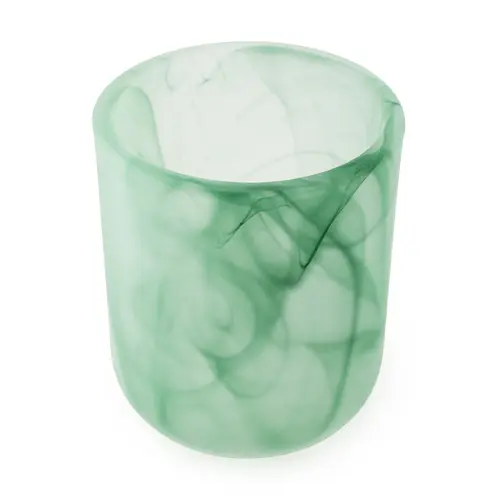 Frosted Green Swirl Sonoma Tumbler Jar Angled Top View