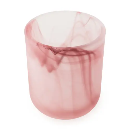 Frosted Pink Swirl Sonoma Tumbler Jar Angled Top View