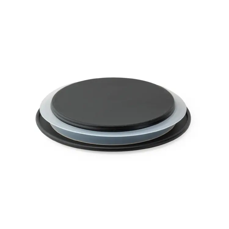 3.5" Matte Black Metal Flat Lid Bottom View