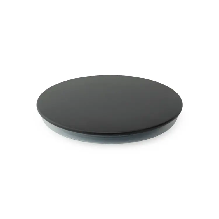 3.5" Matte Black Metal Flat Lid Top View