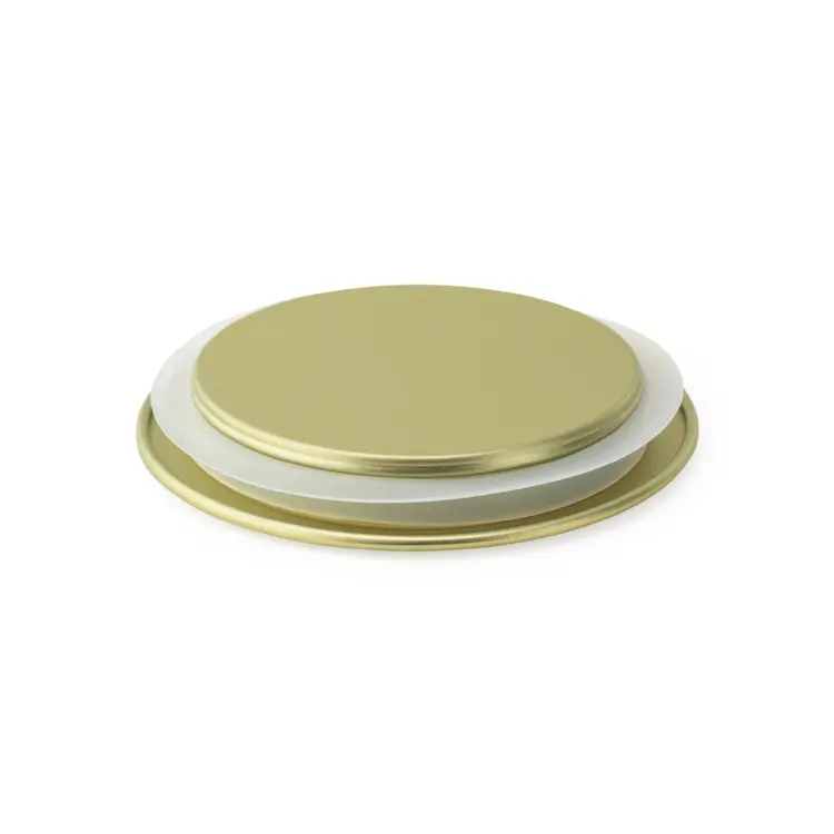 3.5" Matte Gold Metal Flat Lid Bottom View