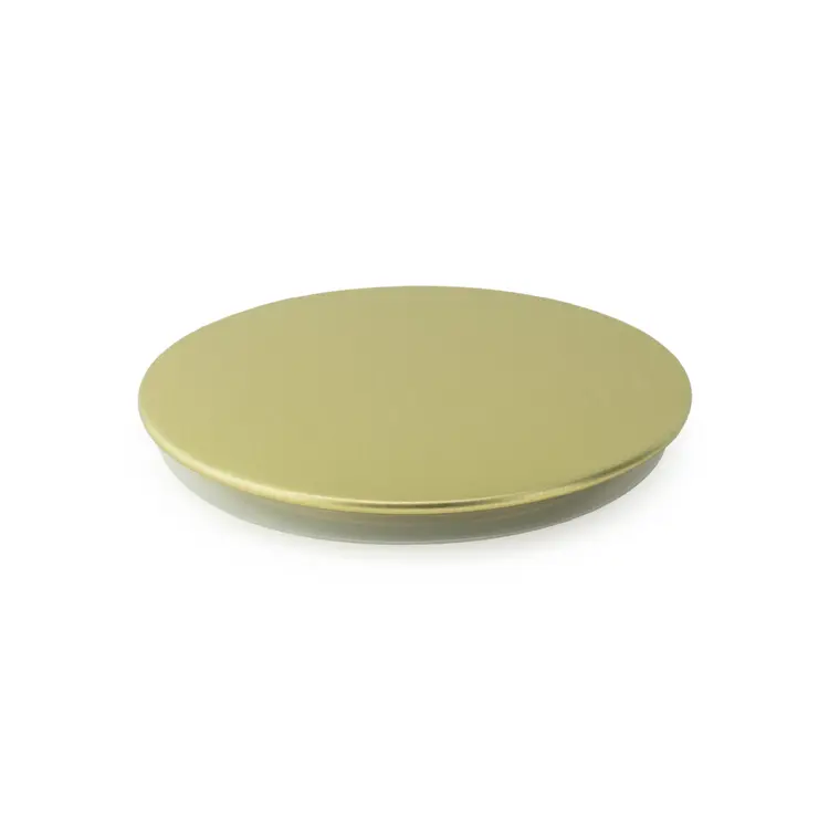 3.5" Matte Gold Metal Flat Lid Top View