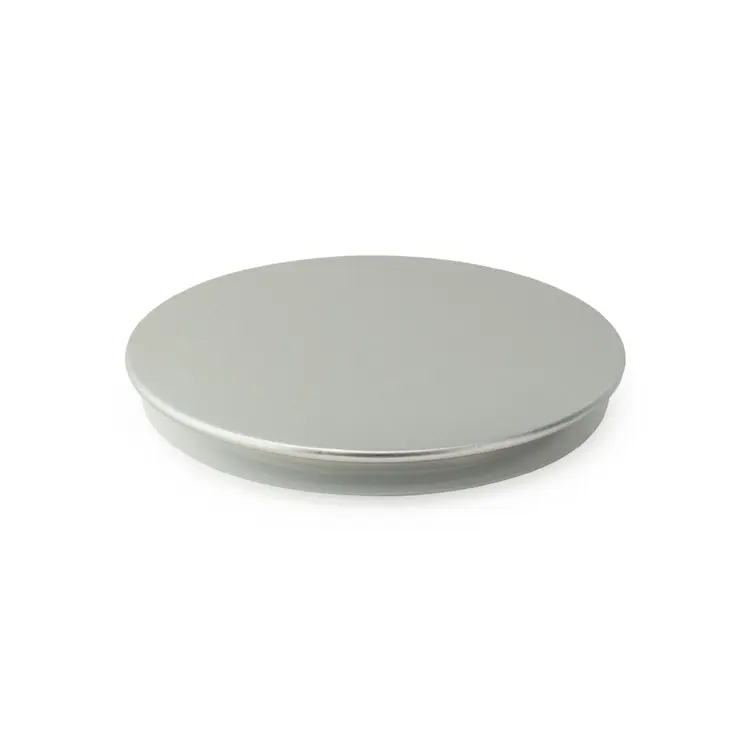 3.5" Matte Silver Metal Flat Lid Top View