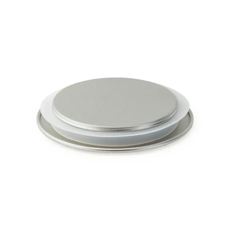 3.5" Matte Silver Metal Flat Lid Bottom View