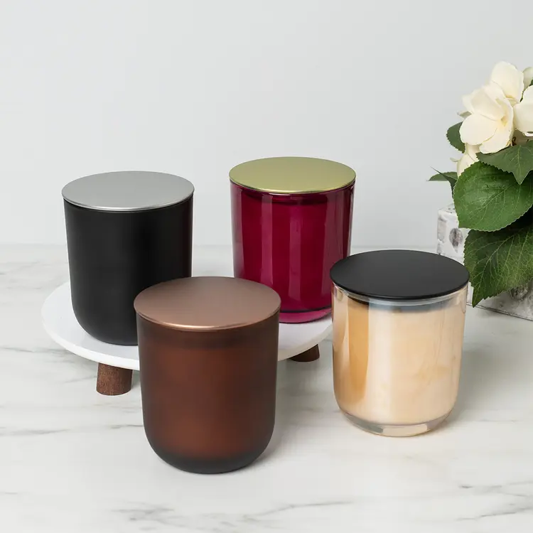 3.5" Matte Metal Flat Lids on assorted color Sonoma Tumbler Jars