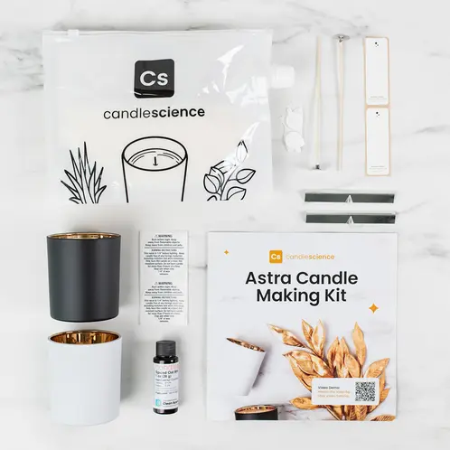 Astra Candle Kit Looking down from the top at all of the kit contents
