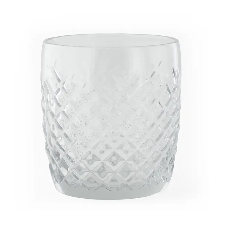 10 oz. Cross Hatch Rocks Tumbler Jar on white