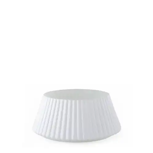 White Glass Tree Jar base without a lid on a white background