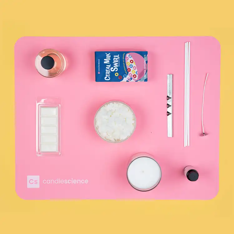 Pink Silicone Mat with Cereal Milk Swirl box 