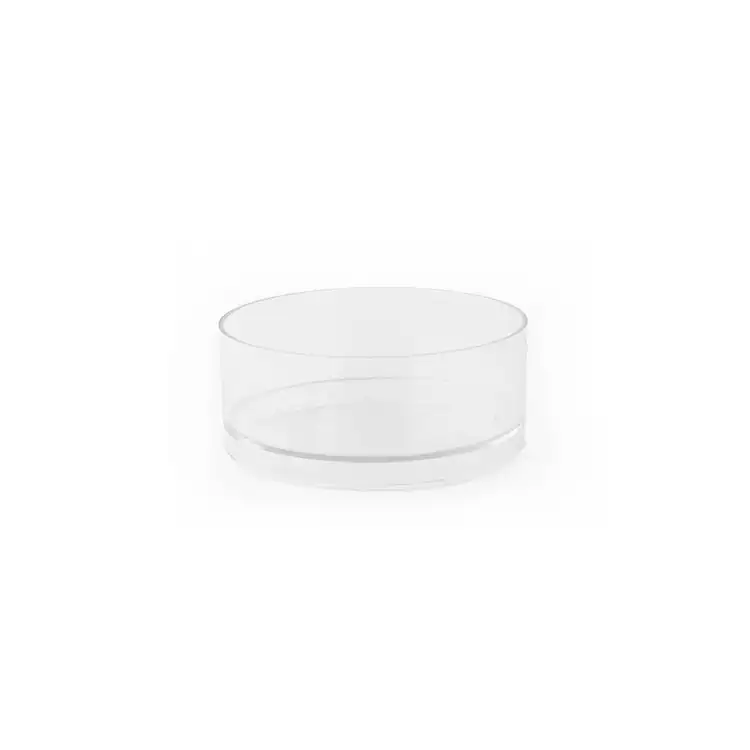 Clear Plastic Wide Tealight Cups on white background