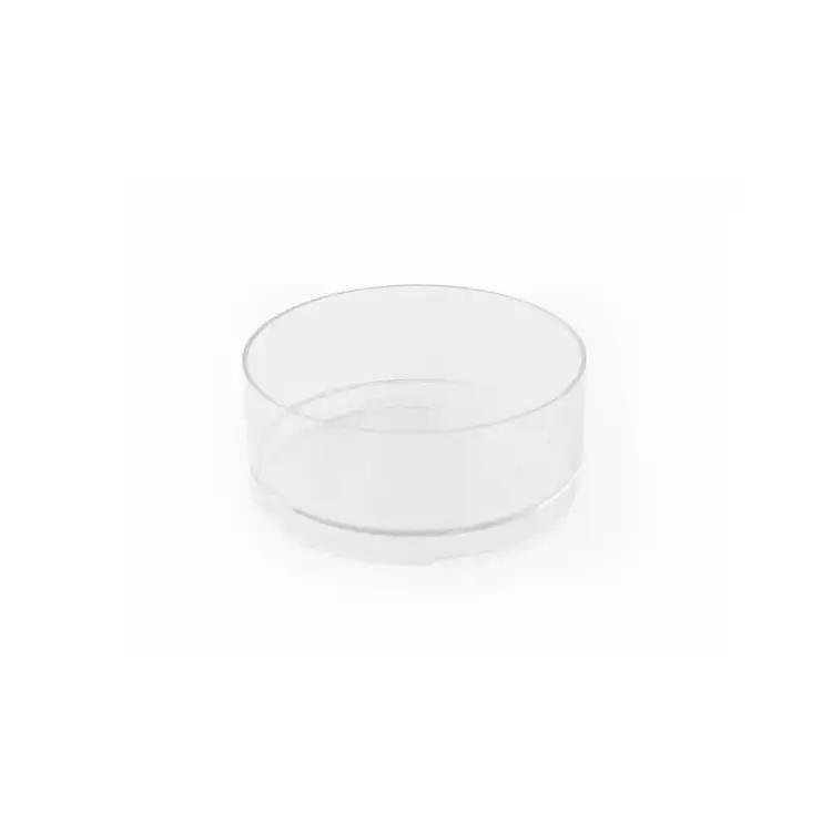 Clear Plastic Wide Tealight Cups on white background