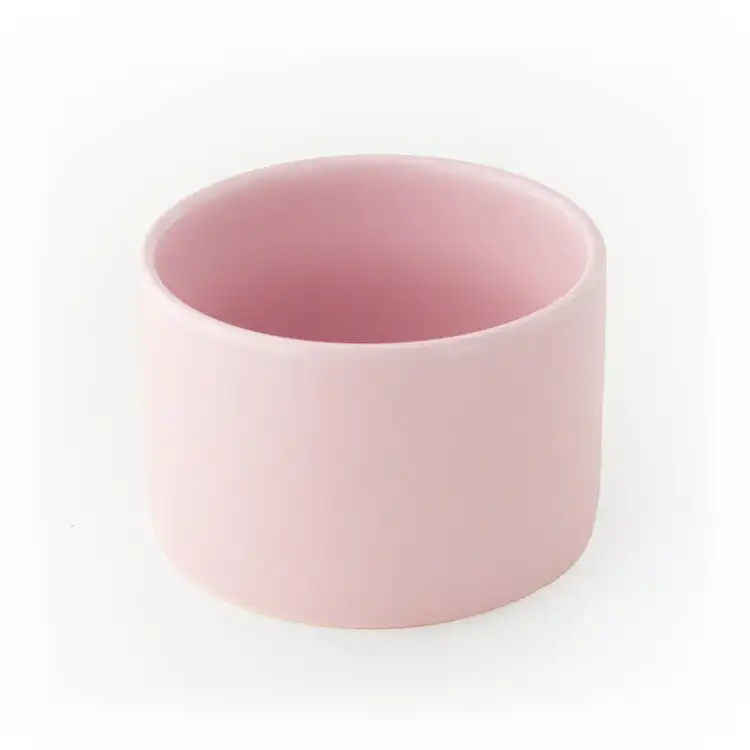 Mini Blush Modern Ceramic Tumbler on a white background angled down toward the top of the container