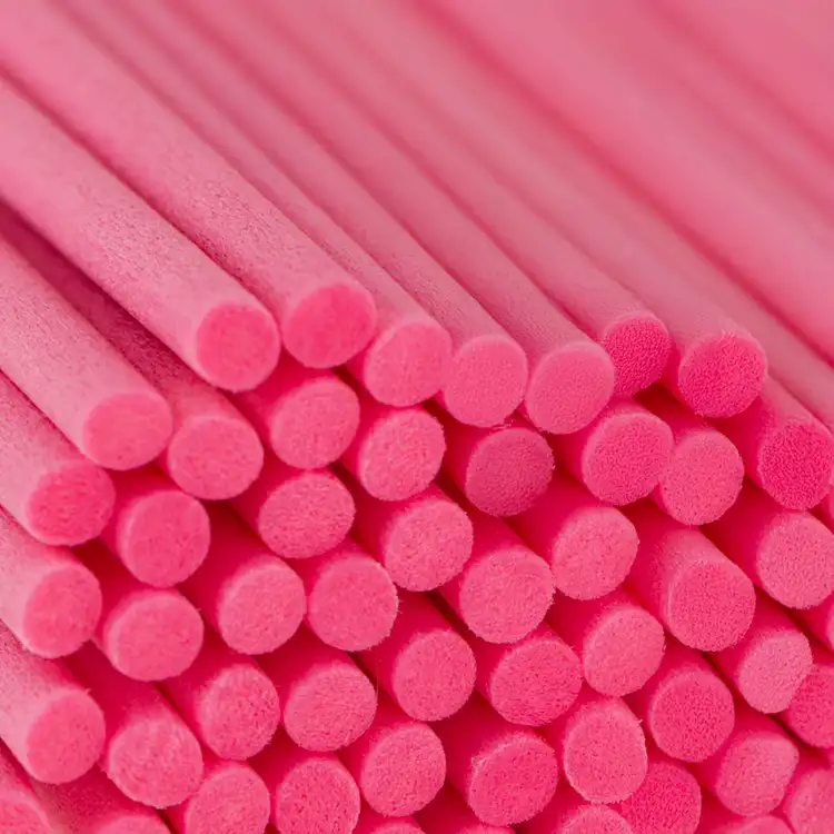 Pink Fiber Diffuser Reeds Close Up