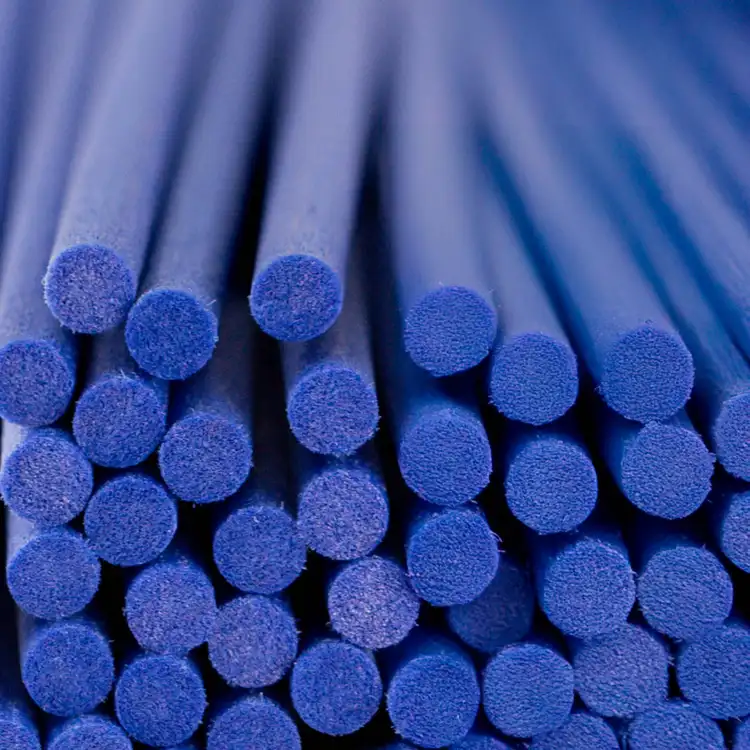 Blue Fiber Diffuser Reeds Close Up