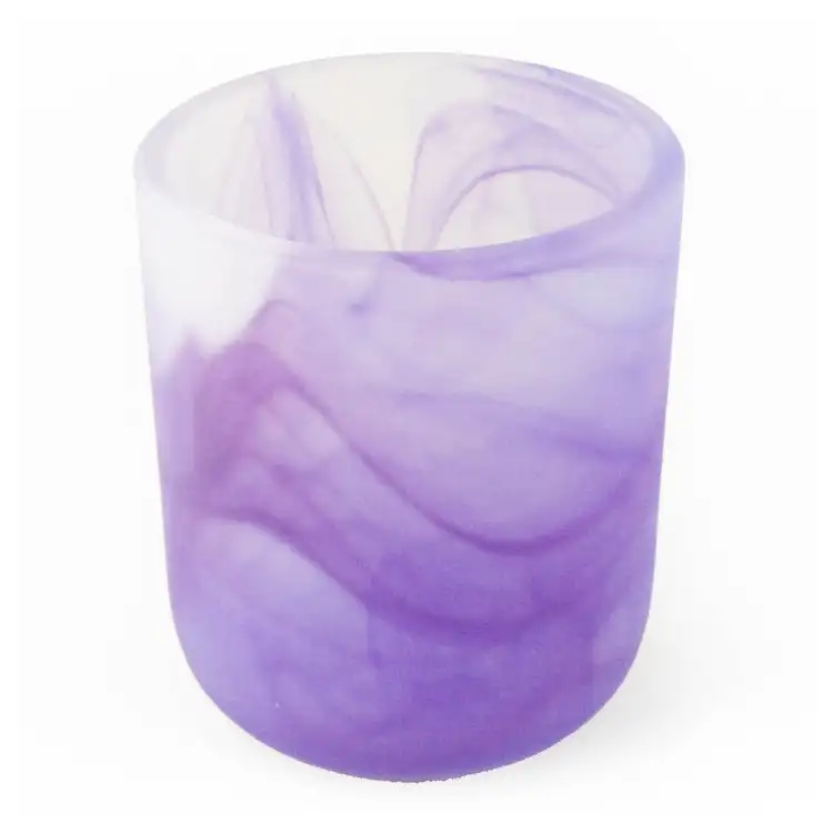 Frosted Purple Swirl Sonoma angled top down from side on White
