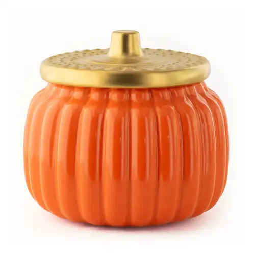 Harvest Orange Ceramic Pumpkin Jar