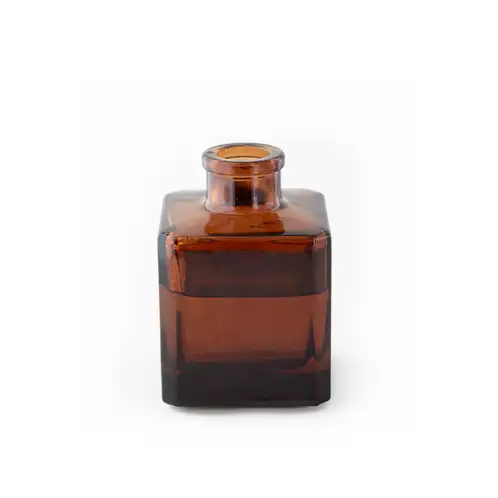 Amber Cube Reed Diffuser Bottle on a white background without a stopper