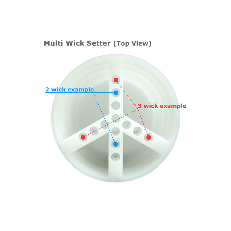 Candle wick placement options on the Multi Wick Setter