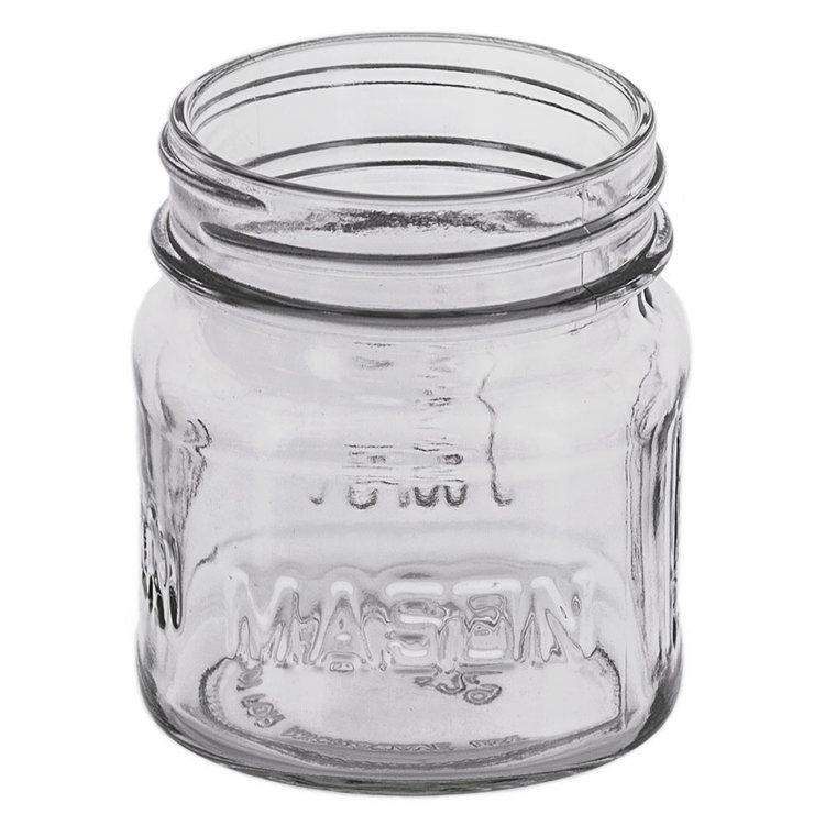 treads on the neck of the 8 oz. mason jar