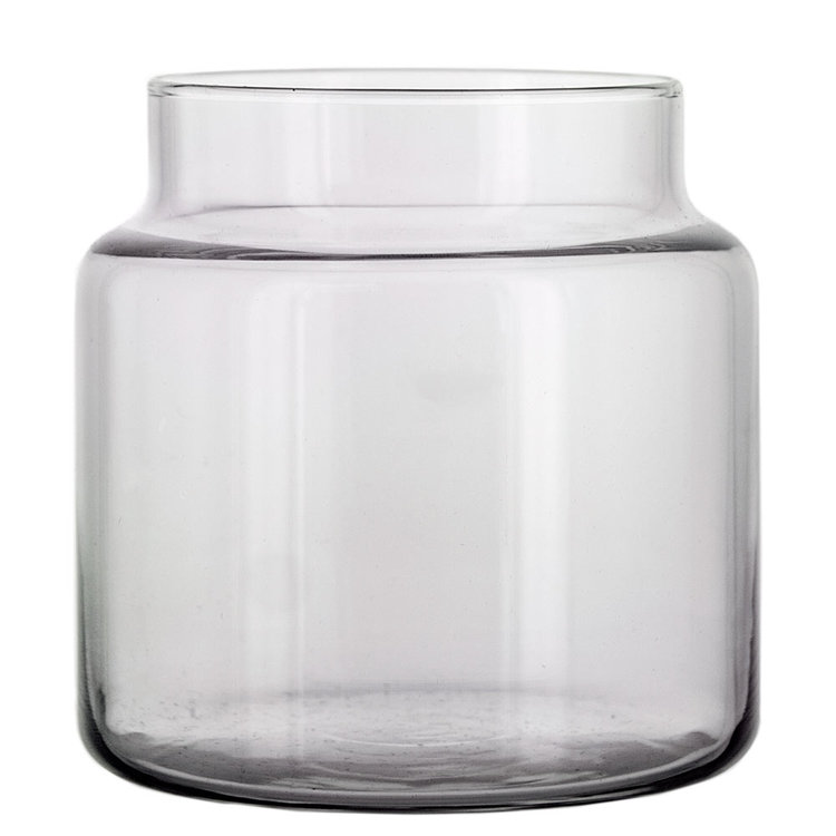 16oz Glass Jar w/ Smooth Black Screw Top Lid ; 12/case