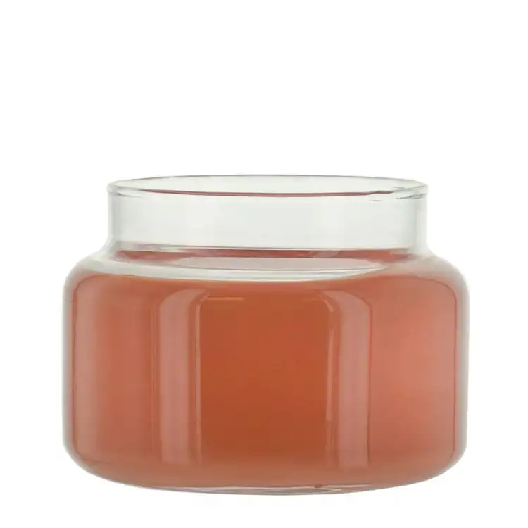 8 oz Glass Candle Jar with Flat Glass Lid
