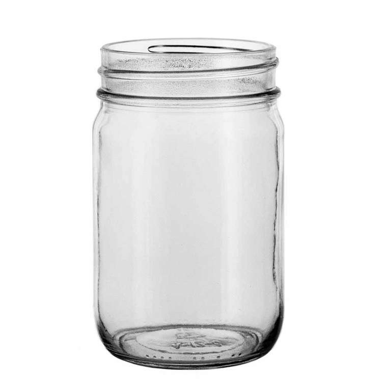 Eco Mason Tapered Glass Jar with Black Lid, 4 oz