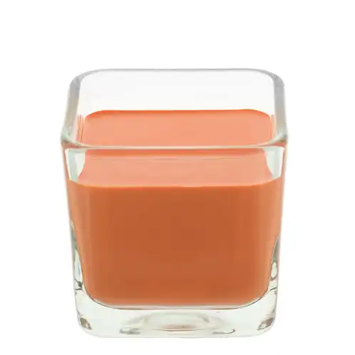 12 oz. Glass Cube Jar Filled with Candle Wax