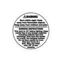Round Candle Warning Labels in 1.25 Inch Diameter