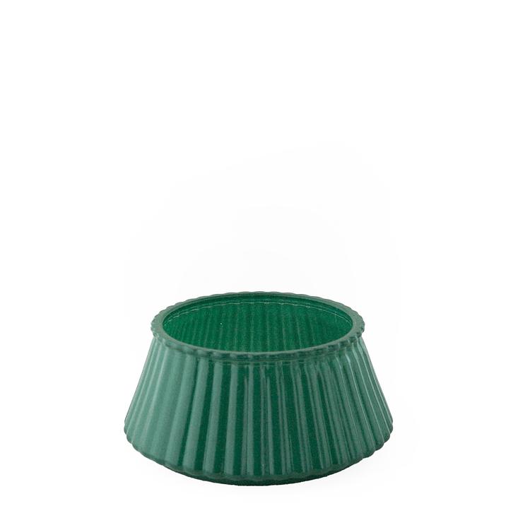 Evergreen Tiered Glass Tree Jar with top two layers removed on a white background