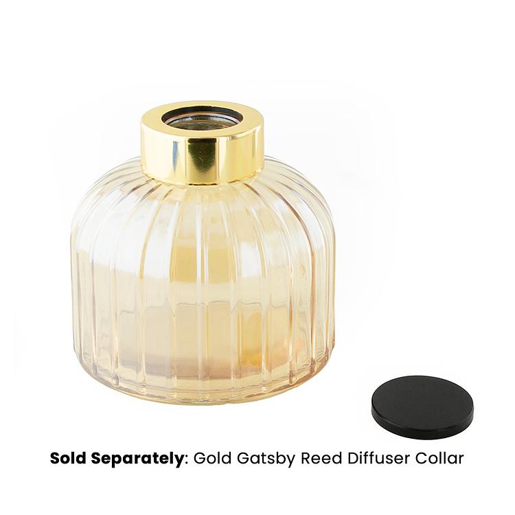 Champagne Luster Gatsby Reed Diffuser Bottle with a Gold Gatsby Collar on white background