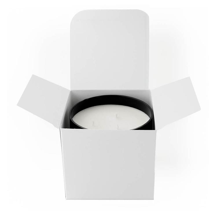 White 3-wick Retail Candle Tumbler Box with a 3-Wick Tumbler in the box