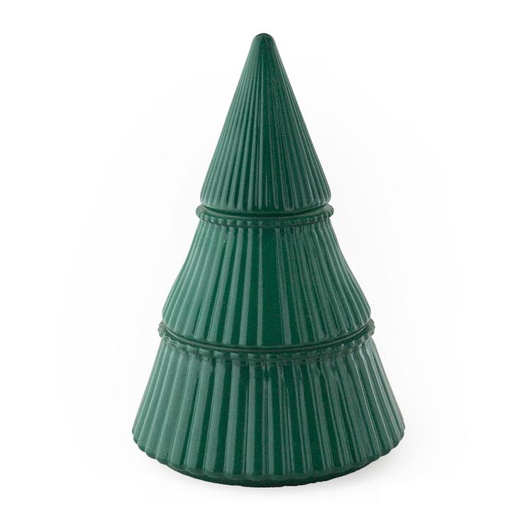 Evergreen Tiered Glass Tree Jar on a white background