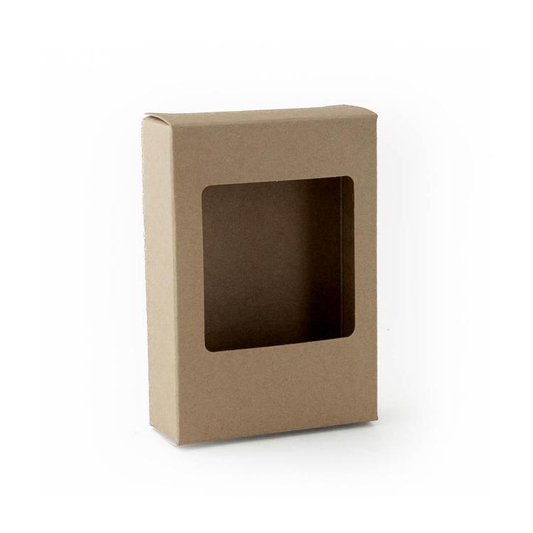 Kraft Retail Wax Melt Box from an angle, empty