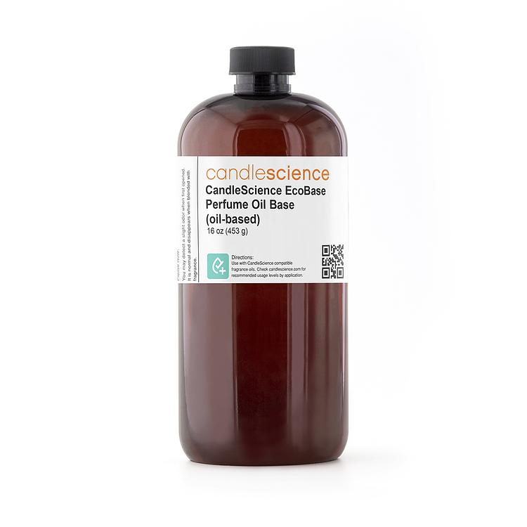 16 oz bottle of CandleScience EcoBase™ Perfume Oil Base (oil-based) on a white background