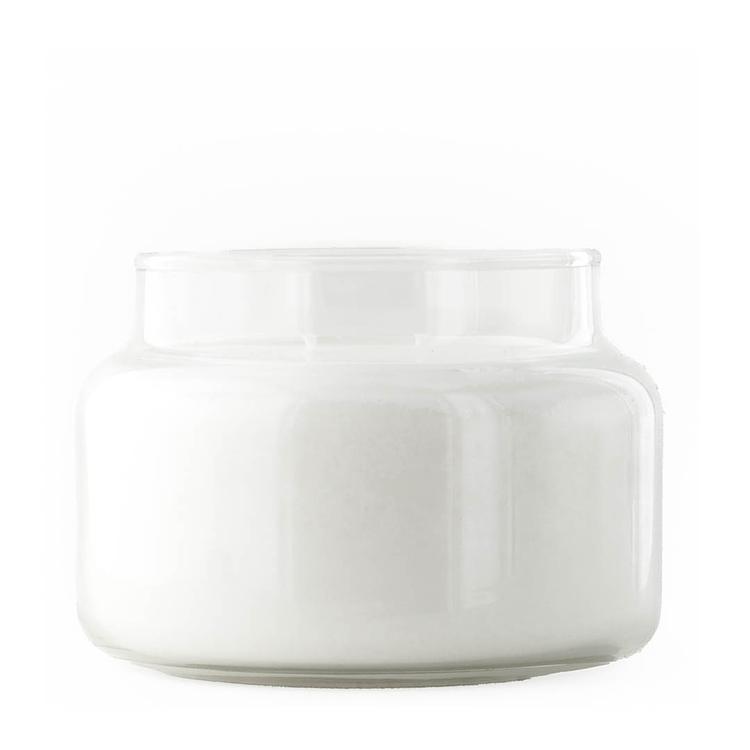 8 oz. Apothecary Jar filled with candle on white